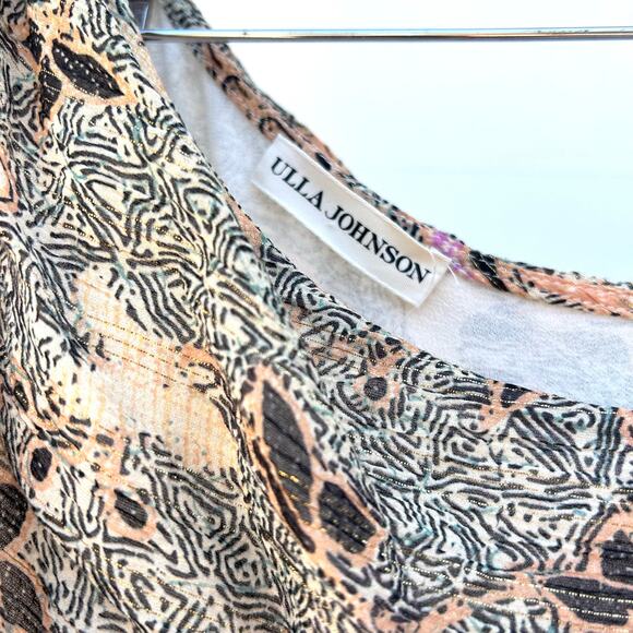 Ulla Johnson Uma Midi Dress Ivory Birds Of Paradise Ruffle Asymmetrical 0 2 Silk - Picture 9 of 10